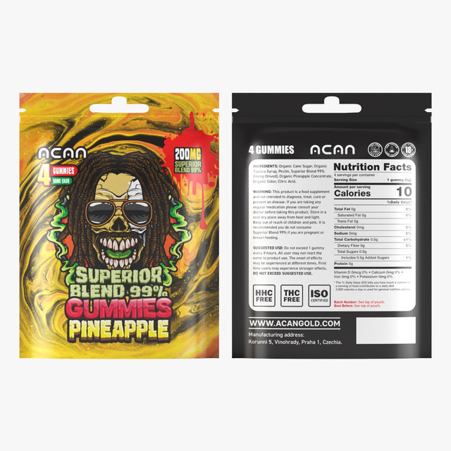 ACAN PineApple Superior Blend 99% Gummies (200mg) - 4 gummies