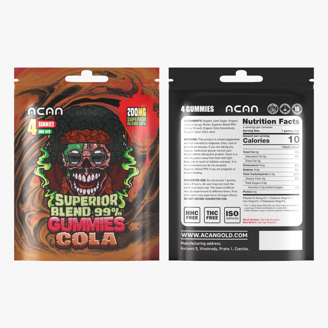 ACAN Cola Superior Blend 99% Gummies (200mg) - 4 gummies