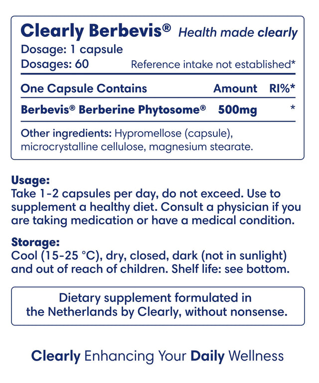 Clearly Berberine Extract 500 mg (60 capsules)