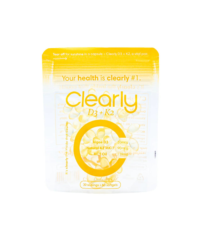 Clearly D3 + K2 - (60 Softgels) - VEGAN