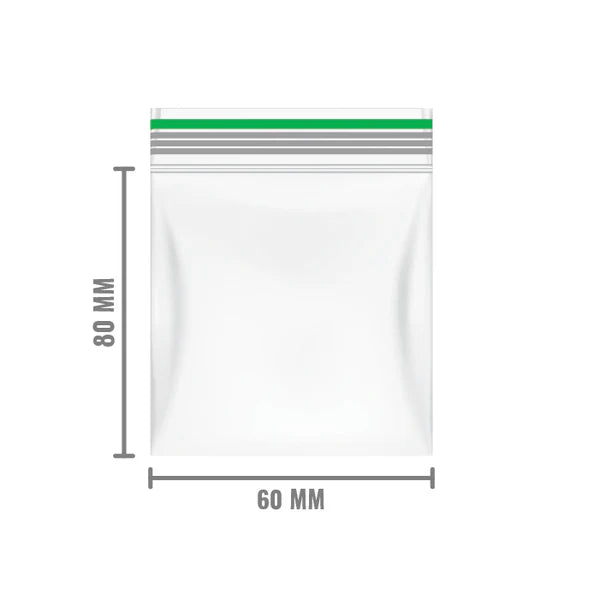 Zip-Lock Bag 60 x 80 mm (1000 stuks) 0.08 mm - Green Line
