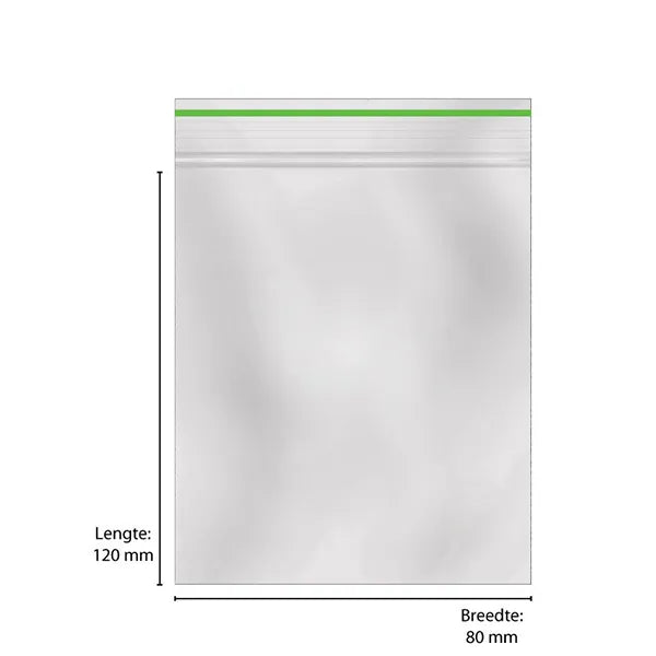 Zip-Lock Bag Blanco 80x120 mm (1000 stuks) 0,06 mm Green Line