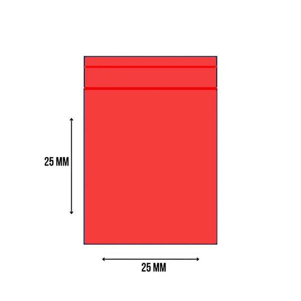Zip-Lock Bag Rood 25 x 25 mm (1000 stuks) 0.06 mm
