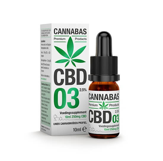 Cannabas - CBD Oil - CBD Olie 3 met 2,5% CBD - 30ml - 750mg CBD