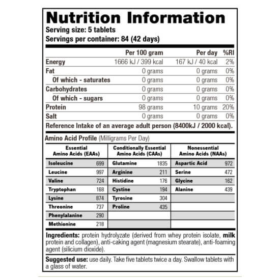 NVE Stacker - Amino Xplode 10,000 (420 tablets) - supplement facts