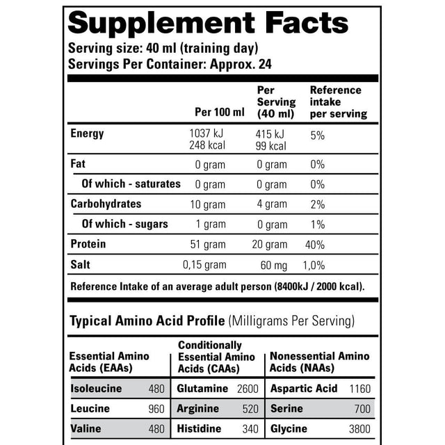 NVE Stacker - Liquid Amino (946 ml) - supplement facts