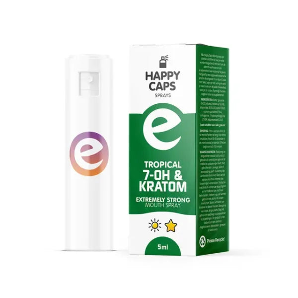 Happy Caps 7-OH & Kratom Mondspray – (5 ml) – Tropical Flavor - 1 PIECE
