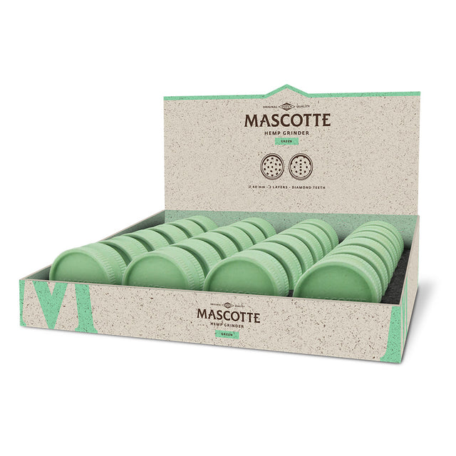 Mascotte | Hemp Grinder 55mm White/Green 24 pcs (Display)