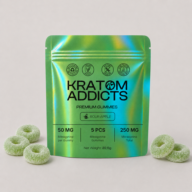 Kratom Addicts Gummies Sour Apple - 50mg
