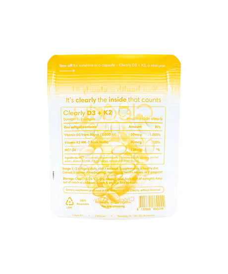 Clearly D3 + K2 - (60 Softgels) - VEGAN
