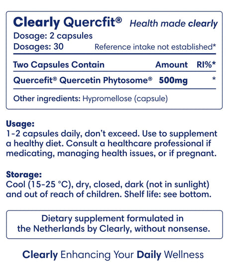 Clearly Quercetine Extract 250 mg (60 capsules)