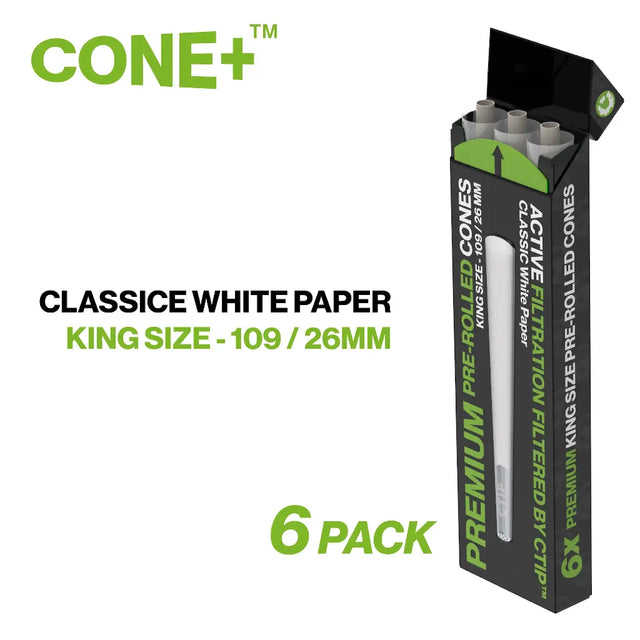 CONE+ King Size - Natural White 6-pack - display 12 stuks