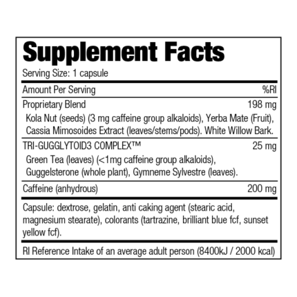 NVE Pharmaceuticals - Stacker 2 (100 capsules) - supplement afslanken / afvallen - supplement facts