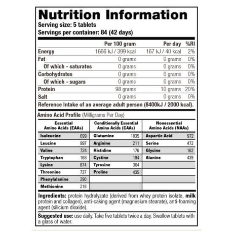 NVE Stacker - Amino Xplode 10,000 (420 tablets) - supplement facts